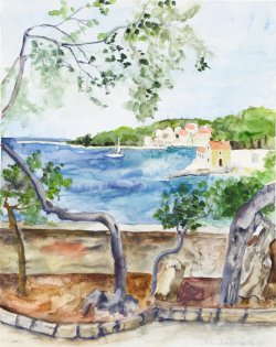 Bol - Landscape I, 2002, watercolor, 40 x 50 cm