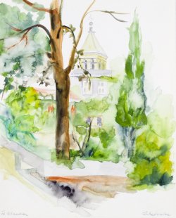 Bol - Monastery Garden, 2004, watercolor, 40 x 50 cm