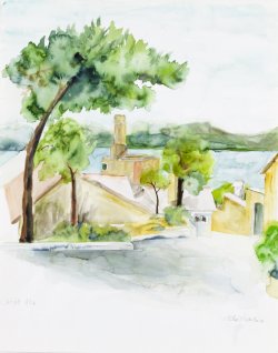 Bol - Mill I, 2004, watercolor, 40 x 50 cm