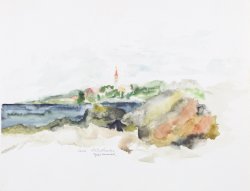 Bol - Scenery / Dominican Monastery, 2006, watercolor, 20 x 50 cm