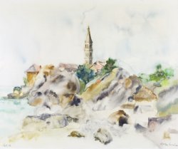 Bol - Dominican Monastery, 2003, watercolor on canvas, 50 x 60 cm