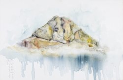 Face of the Sea - Birth of a Rock, 2007, watercolor on canvas, 40 x 60 cm