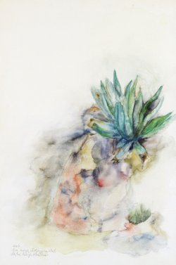 Face of the Sea - Life on a Rock 2, 2007, watercolor on canvas, 40 x 60 cm