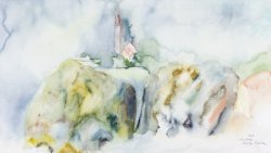 Storm, 2009, watercolor on canvas, 40 x 70 cm