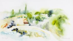 Old Well, 2009, watercolor on canvas, 40 x 70 cm