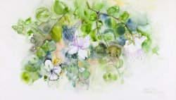 Capers II, 2009, watercolor on canvas, 40x70 cm