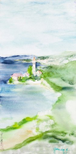 Poetry, 2006, watercolor on canvas, 30 x 60 cm