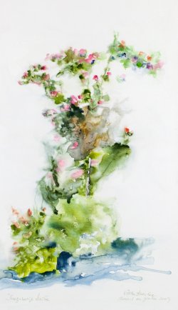 Imagining a Cross, 2009, watercolor on canvas, 40 x 70 cm
