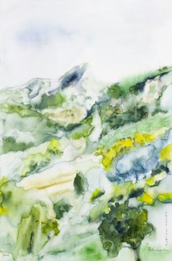 Karst Landscape I, 2008, watercolor on canvas, 40 x 60 cm