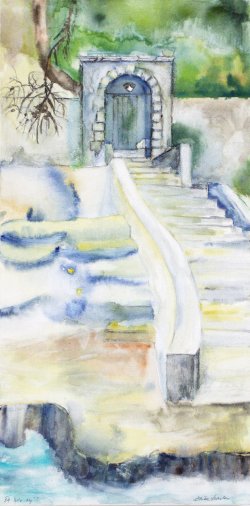 The Path to Paradise, 2004, watercolor on canvas, 30 x 60 cm