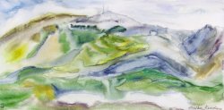 Mount Vidova gora, 2004, watercolor on canvas, 30 x 60 cm