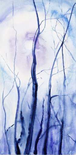 Farewell II, 2005, watercolor on canvas, 30 x 60 cm