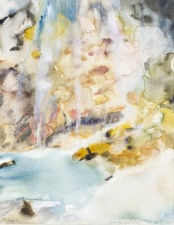 Rinka Waterfall II, 2004, watercolor on canvas, 35 x 45 cm