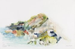 The Energy of Sea and Cliffs, 2008, watercolor on canvas, 40 x 60 cm
