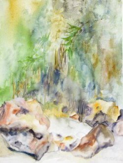 Safe Shelter, 2006, watercolor on canvas, 30 x 40 cm