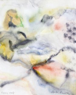 Stone, 2007, watercolor on canvas, 24 x 30 cm