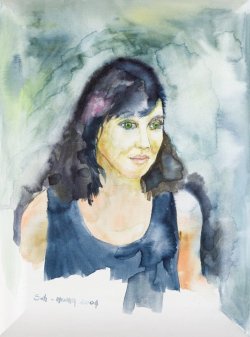 To Seta - Mom, 2004, watercolor on canvas, 40 x 30 cm