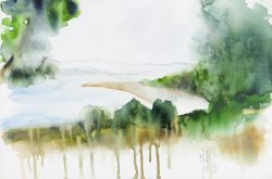 Final Light, 2007, watercolor on canvas, 40 x60 cm