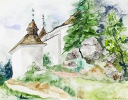 Areh Chapel, 2003, watercolor, 40 x 50 cm