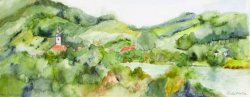 Maribor - Kobler Bay, 2005, watercolor, 20 x 50 cm