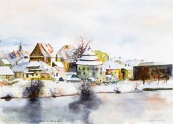 Maribor - Winter Idyl, 2005, watercolor, 25 x 34 cm