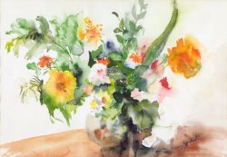 Bouquet, 1991, watercolor, 35 x 50 cm