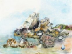 Rock I, 2003, pastel, 36 x 48 cm