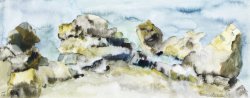 Stones , 2004, watercolor, 20 x 50 cm