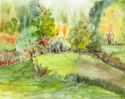 Autumn Landscape, 2000, watercolor, 40 x 50 cm