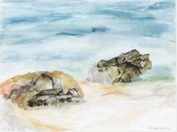 Two Rocks, 2005, watercolor, 26 x 34 cm