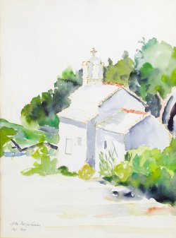 St. John's Church, 1990, watercolor, 32 x 44 cm