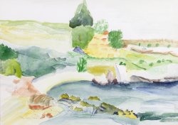 Landscape, 1992, watercolor, 30 x 40 cm