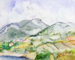 Landscape, 2000, watercolor, 38 x 50 cm