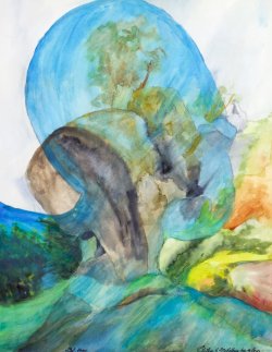 Erika with Hat, 2000, watercolor, 40 x 50 cm